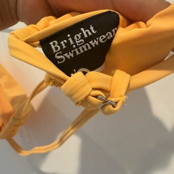 Bright Swimwear Yellow Triangle Bikini Top Size Small - Picture 5 of 9